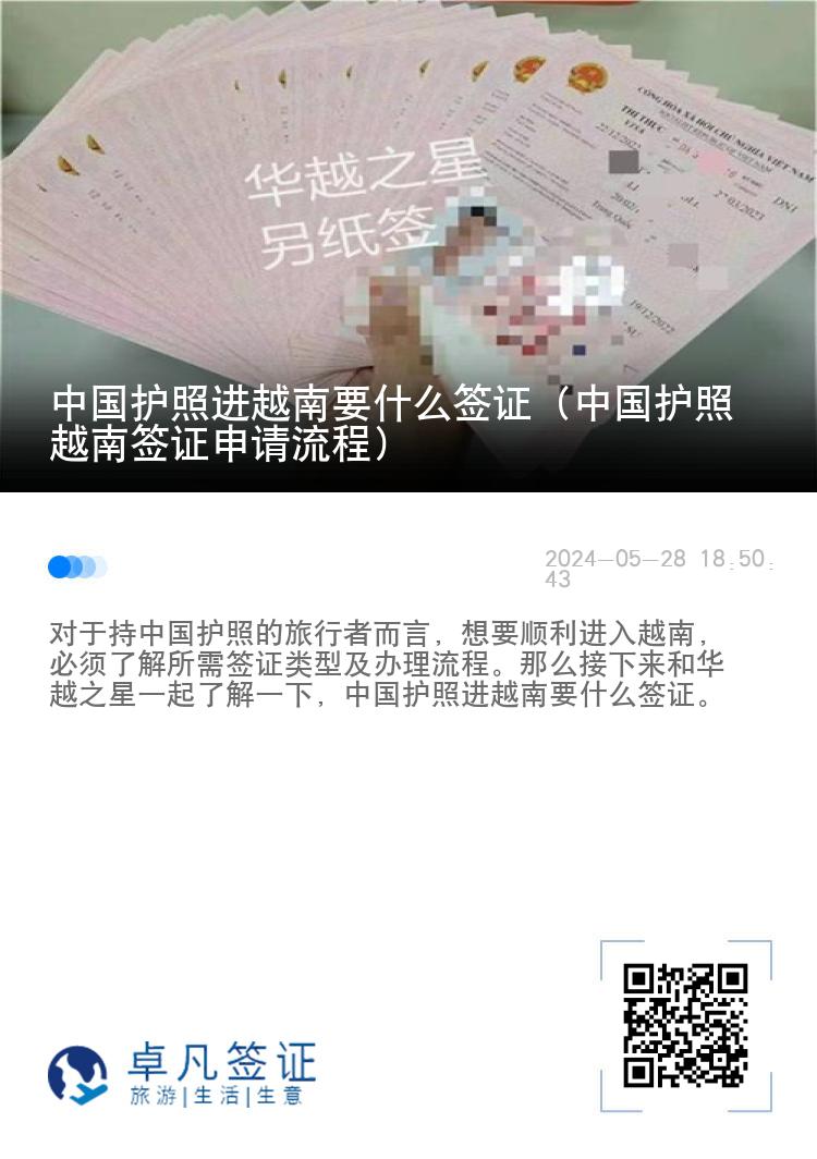 中国护照进越南要什么签证（中国护照越南签证申请流程）