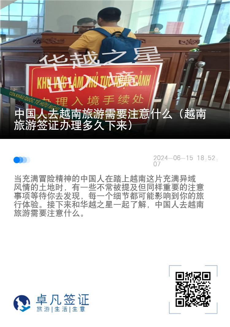 中国人去越南旅游需要注意什么（越南旅游签证办理多久下来）