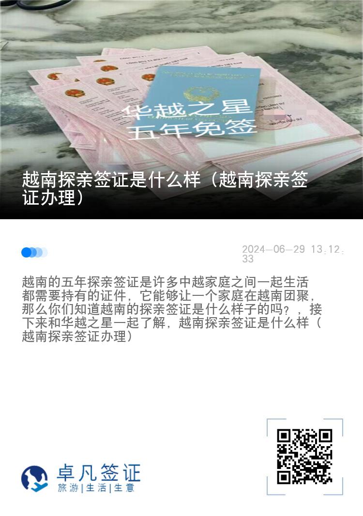 越南探亲签证是什么样（越南探亲签证办理）