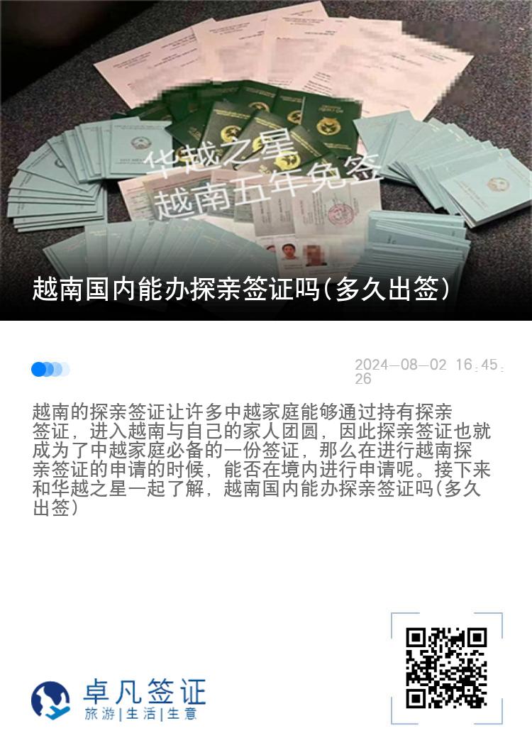 越南国内能办探亲签证吗(多久出签)