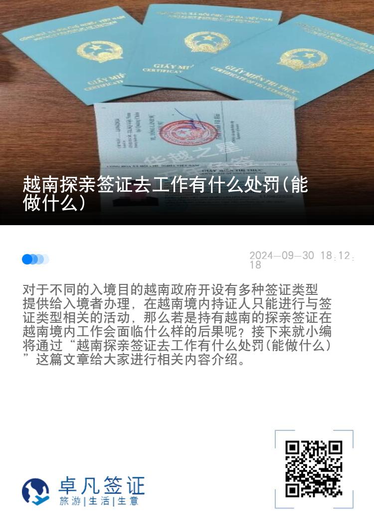 越南探亲签证去工作有什么处罚(能做什么)