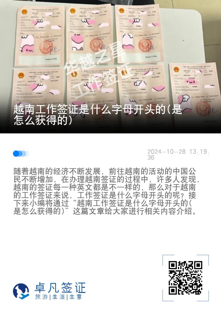 越南工作签证是什么字母开头的(是怎么获得的)