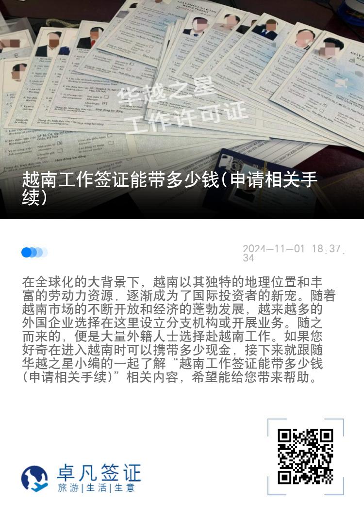 越南工作签证能带多少钱(申请相关手续)