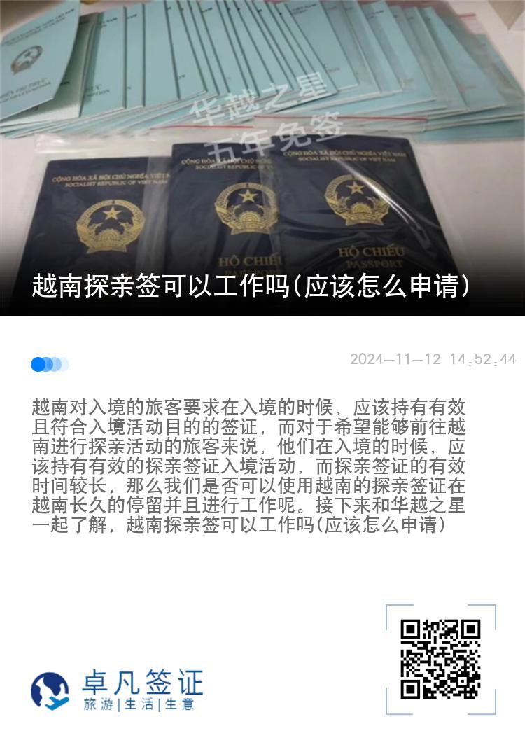 越南探亲签可以工作吗(应该怎么申请)