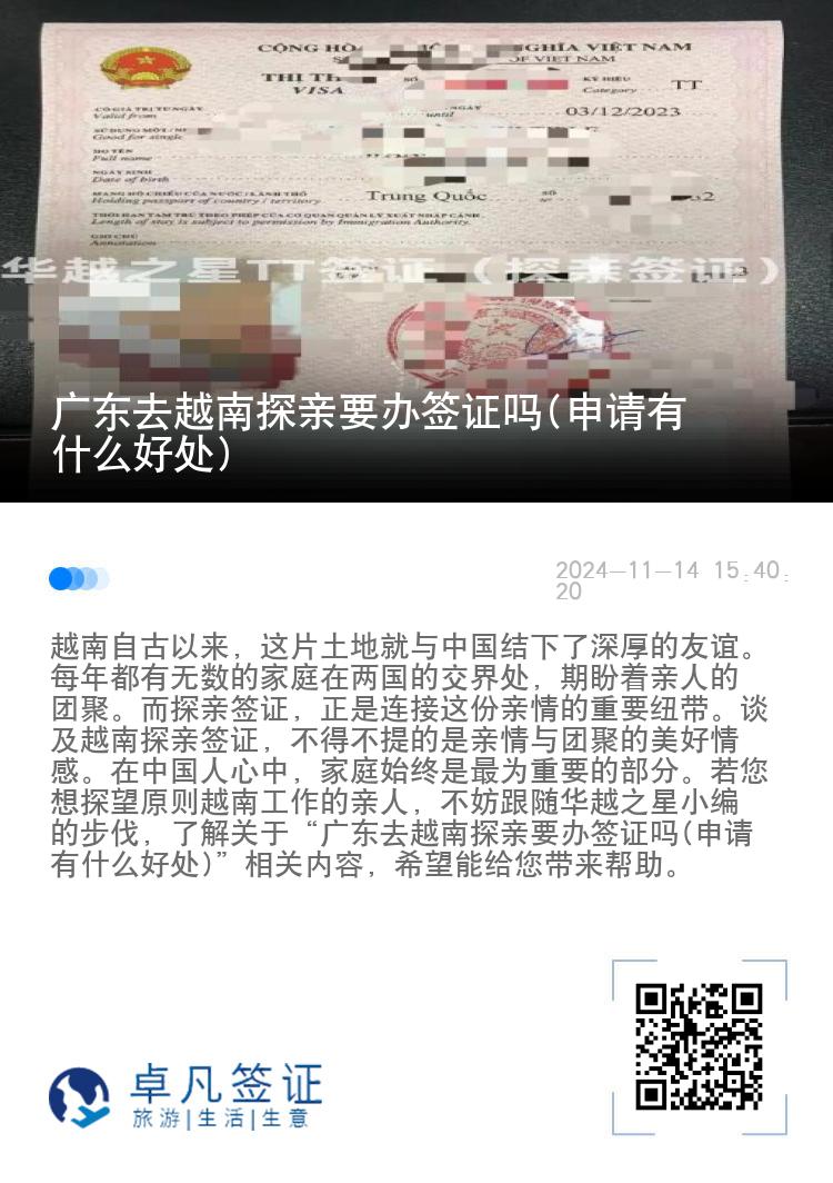 广东去越南探亲要办签证吗(申请有什么好处)