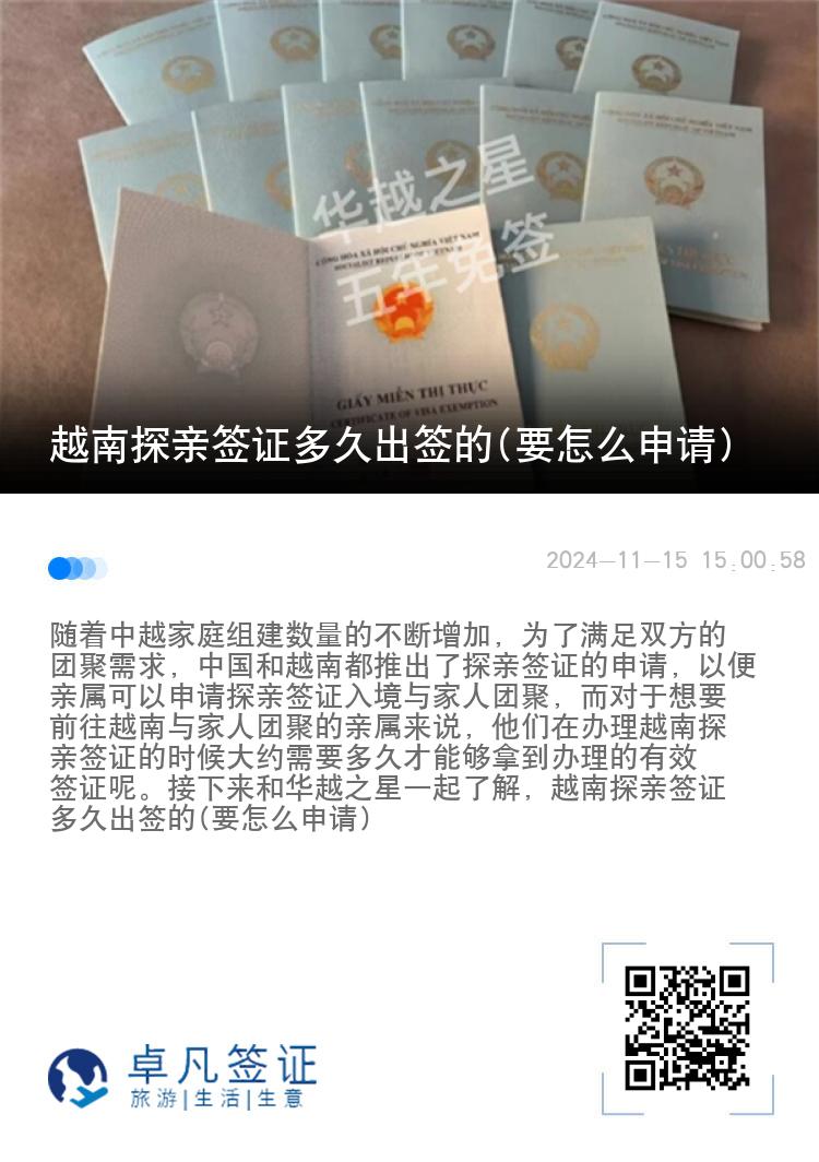 越南探亲签证多久出签的(要怎么申请)